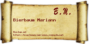 Bierbaum Mariann névjegykártya