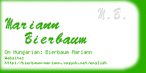 mariann bierbaum business card